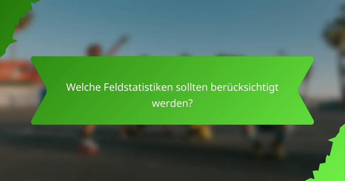 Welche Feldstatistiken sollten berücksichtigt werden?
