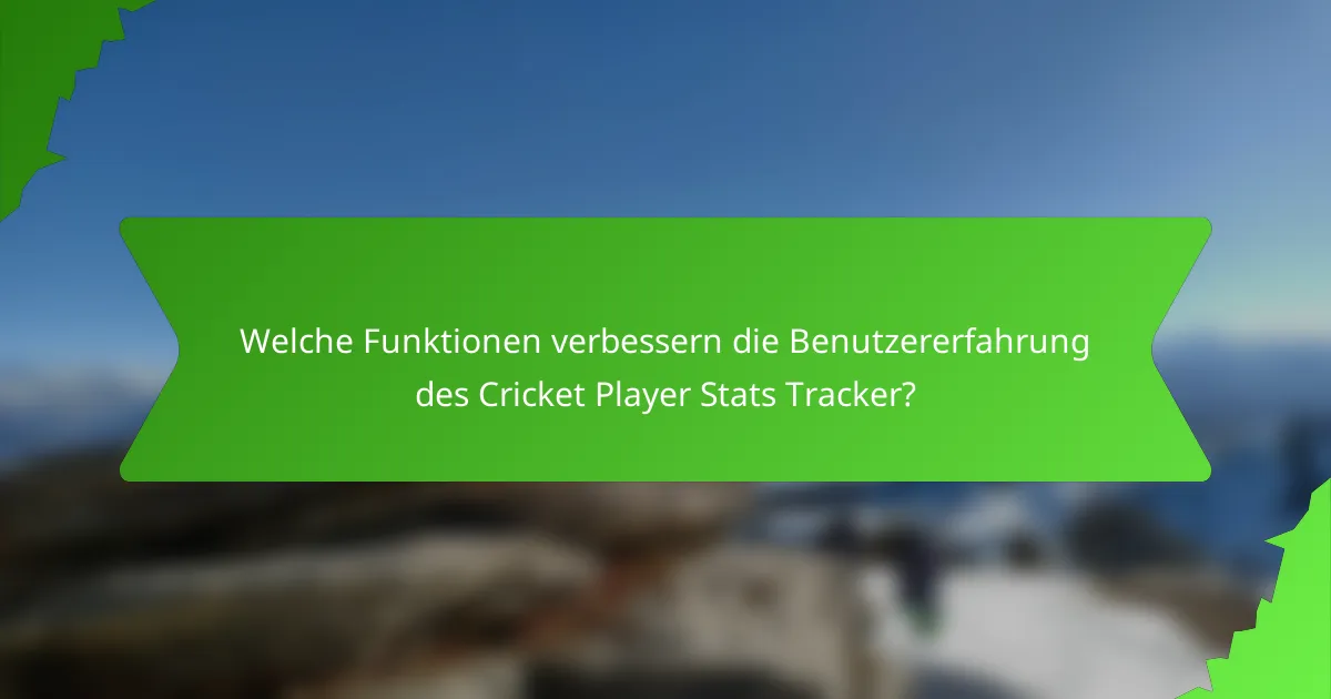Welche Funktionen verbessern die Benutzererfahrung des Cricket Player Stats Tracker?