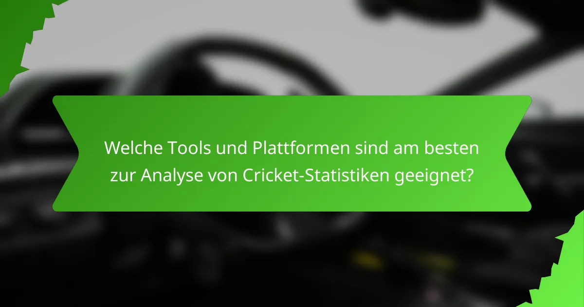 Welche Tools und Plattformen sind am besten zur Analyse von Cricket-Statistiken geeignet?