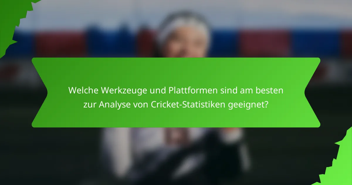 Welche Werkzeuge und Plattformen sind am besten zur Analyse von Cricket-Statistiken geeignet?