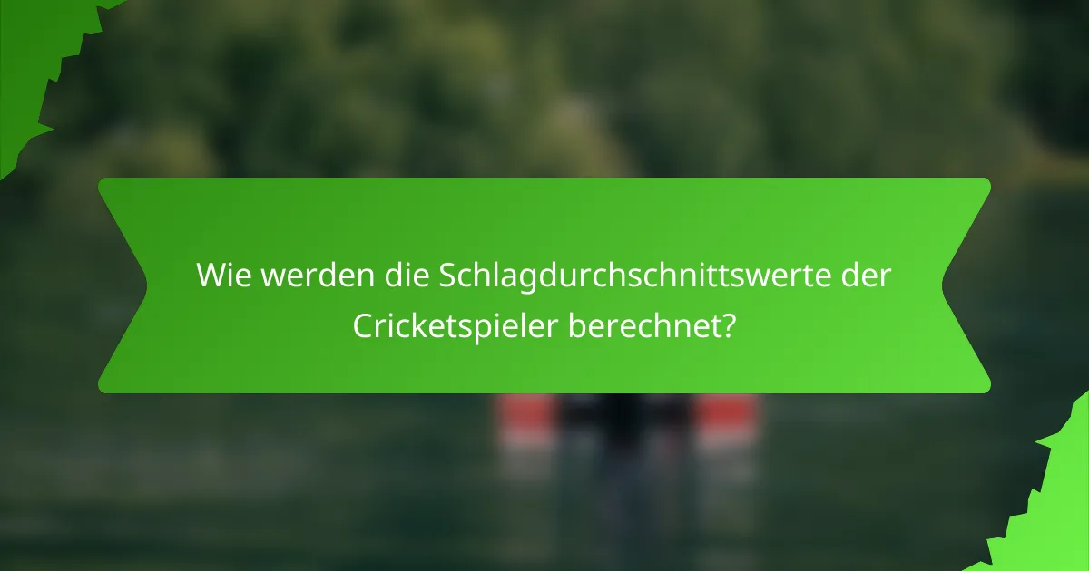 Wie werden die Schlagdurchschnittswerte der Cricketspieler berechnet?