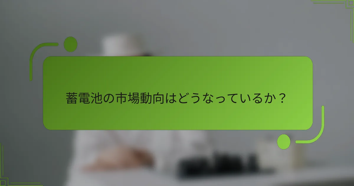 蓄電池の市場動向はどうなっているか？